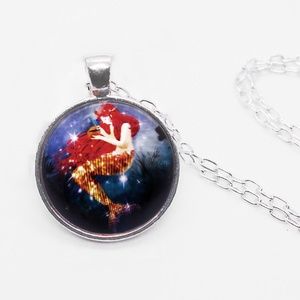 Handmade Mermaid Sea Pendant Silver Necklace
